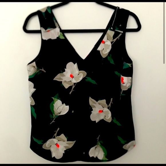 Banana Republic Magnolia Black Floral Sleeveless Blouse  3 for $20 - Picture 4 of 5